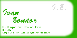 ivan bondor business card